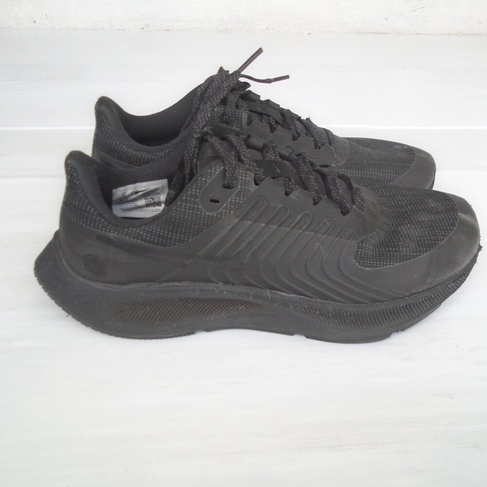 Nike Air Zoom Pegasus 38 Shield Triple Black Running shoes Mens Size 8